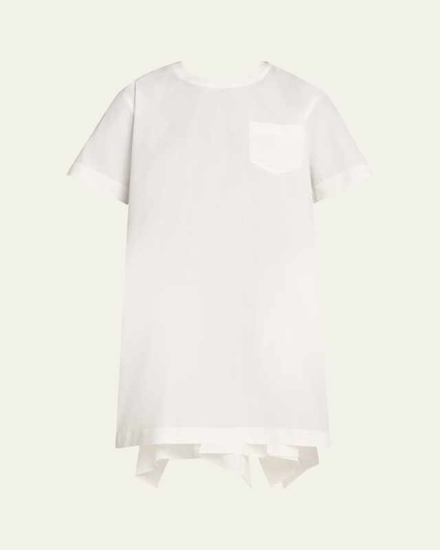 Poplin Ruffle Back Short Dress